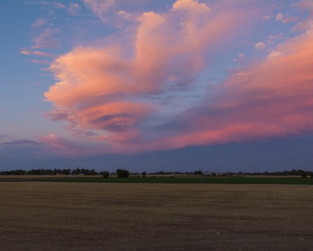 Eastern sky sunset covering blood moon