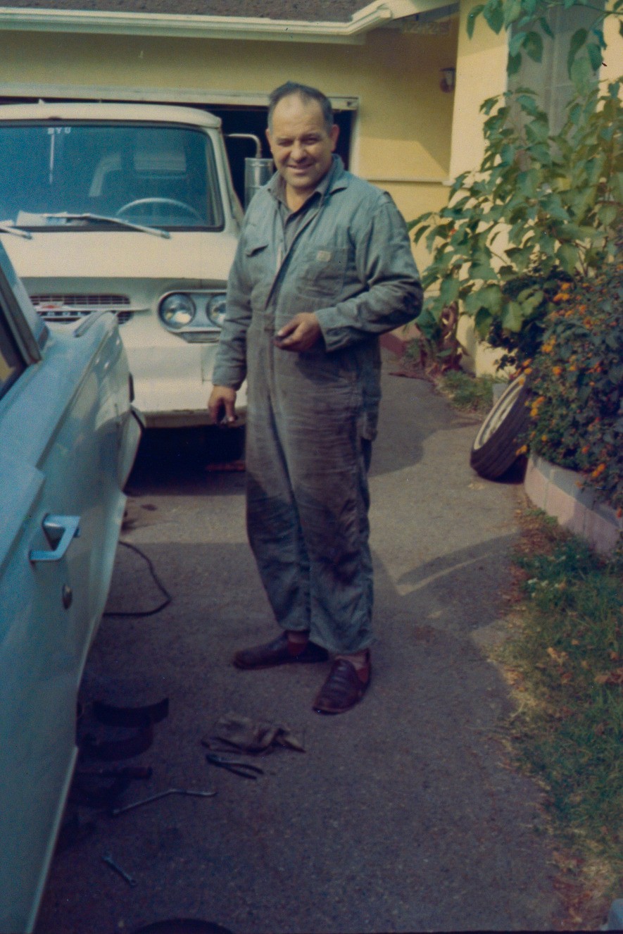 Dad repairing brakes